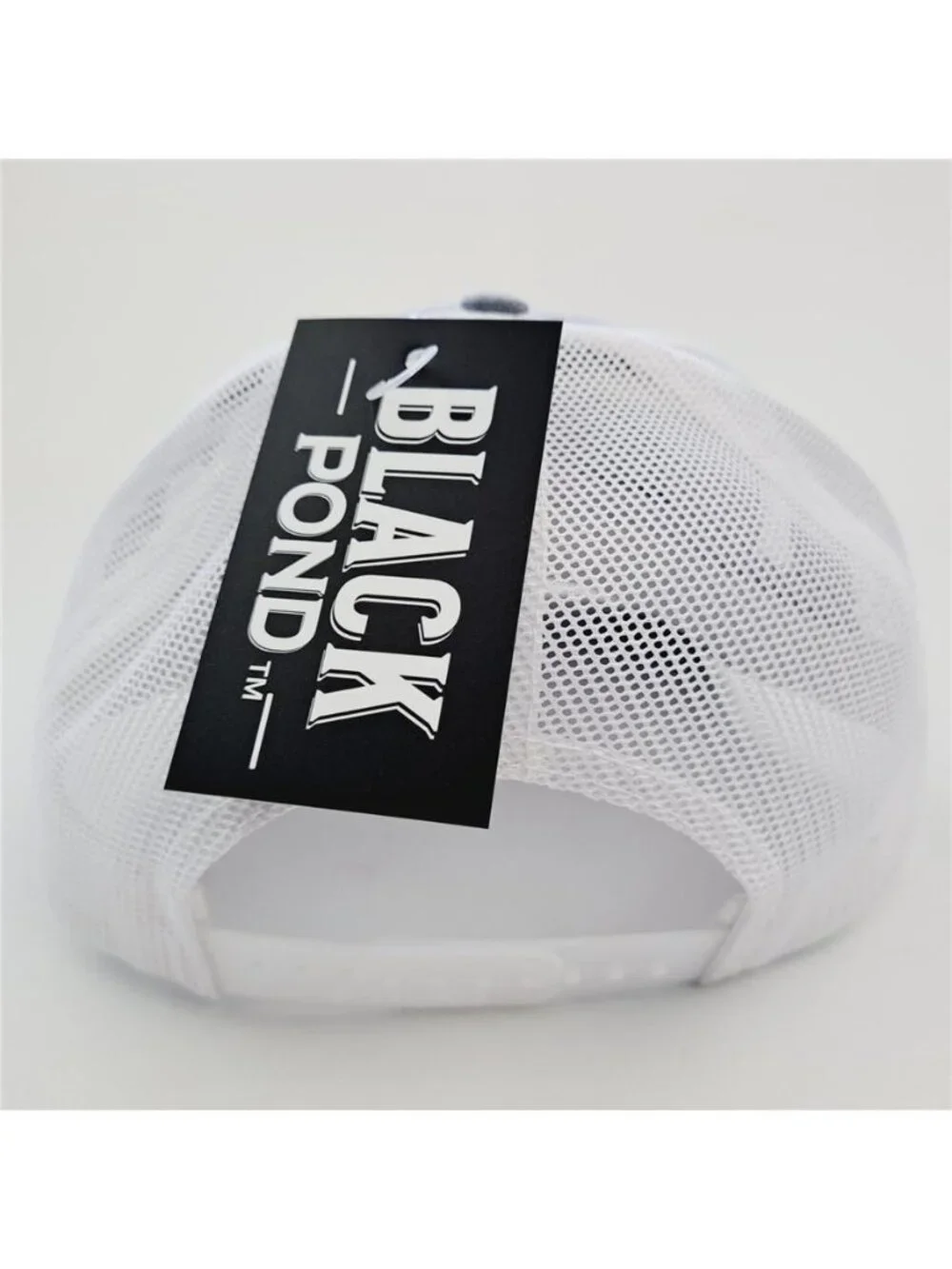 Black Pond Fishing Trucker Hat Richardson 112 Patch Grey White Snapback Cap 80s